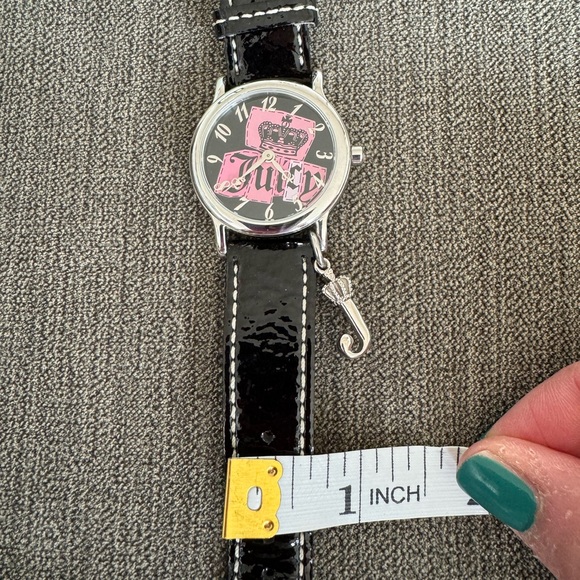 💖🖤Juicy couture leather & stainless steel black watch, pink face! Like new! - Picture 10 of 11